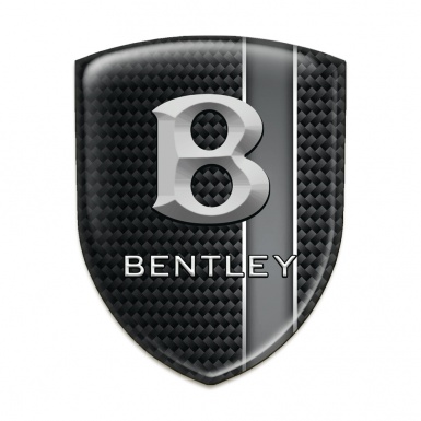 Bentley Logo Emblem Black Base with Gray Band Decoration 