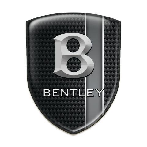Bentley Logo Emblem Black Base with Gray Band Decoration 