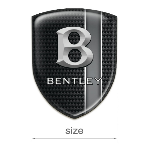 Bentley Logo Emblem Black Base with Gray Band Decoration 