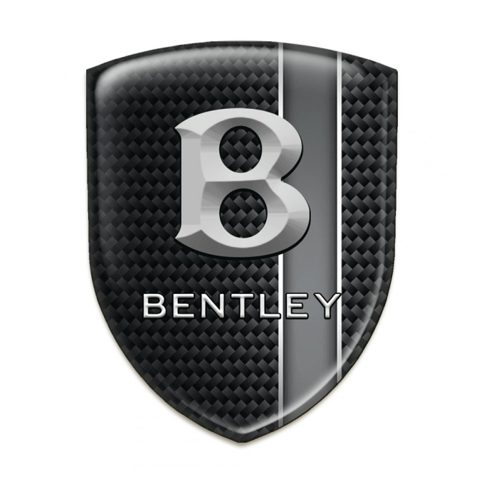 Bentley Logo Emblem Black Base with Gray Band Decoration 
