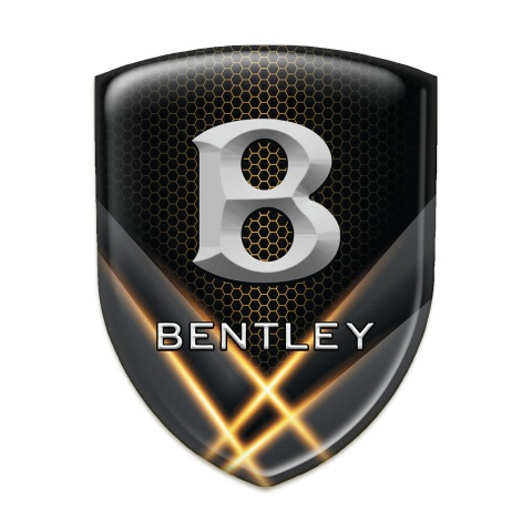 Bentley Tuning Emblem Orange Lights Effect and Gray 3D Logo 