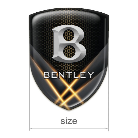 Bentley Tuning Emblem Orange Lights Effect and Gray 3D Logo 
