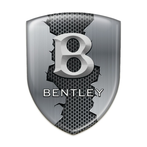 Bentley Self Adhesive Emblem Logo Torn Metal Effect and gray Logo 