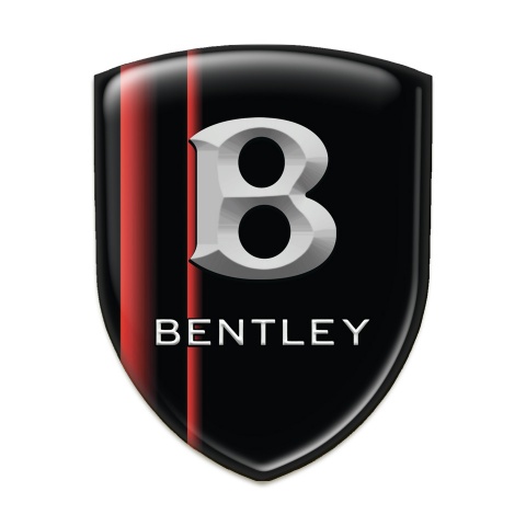 Bentley Tuning Emblem Black base with Red Lines Decoration 