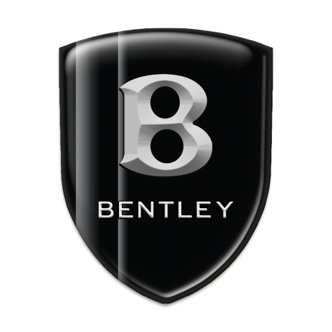 Bentley Domed Emblem Stylish Black Base with Gray Lines Decoration 