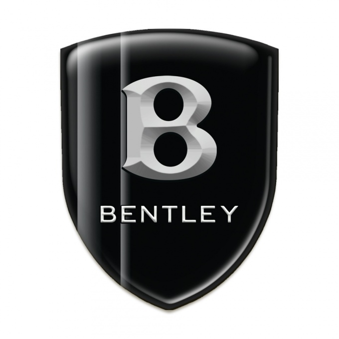 Bentley Domed Emblem Stylish Black Base with Gray Lines Decoration 