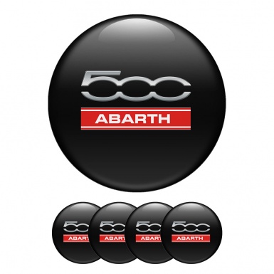 Fiat Abarth Silicone Stickers Center Hub Black Line