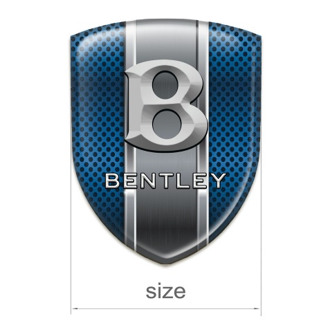 Bentley Silicone Car Decal Badge Blue Mesh wuth Metal Panel Effect 