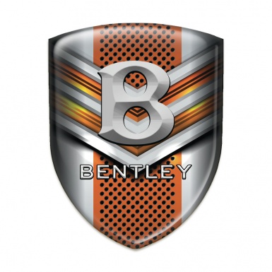 Bentley Self Adhesive Emblem Logo V Shape orange Ornament Style 