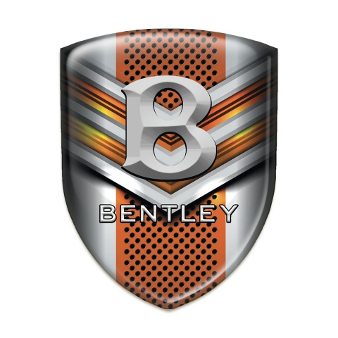 Bentley Self Adhesive Emblem Logo V Shape orange Ornament Style 