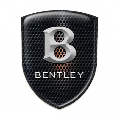 Bentley Silicone Emblem Black Perforated Steel with Orange Shadow Edition 