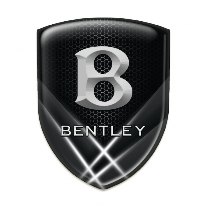 Bentley Car Accessories Badge Black Base with White Lights edition 