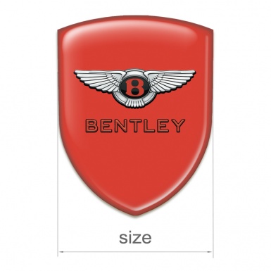 Bentley Silicone Car Decal Badge Red Model with Gray Red Logo 