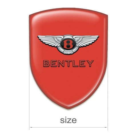 Bentley Silicone Car Decal Badge Red Model with Gray Red Logo 