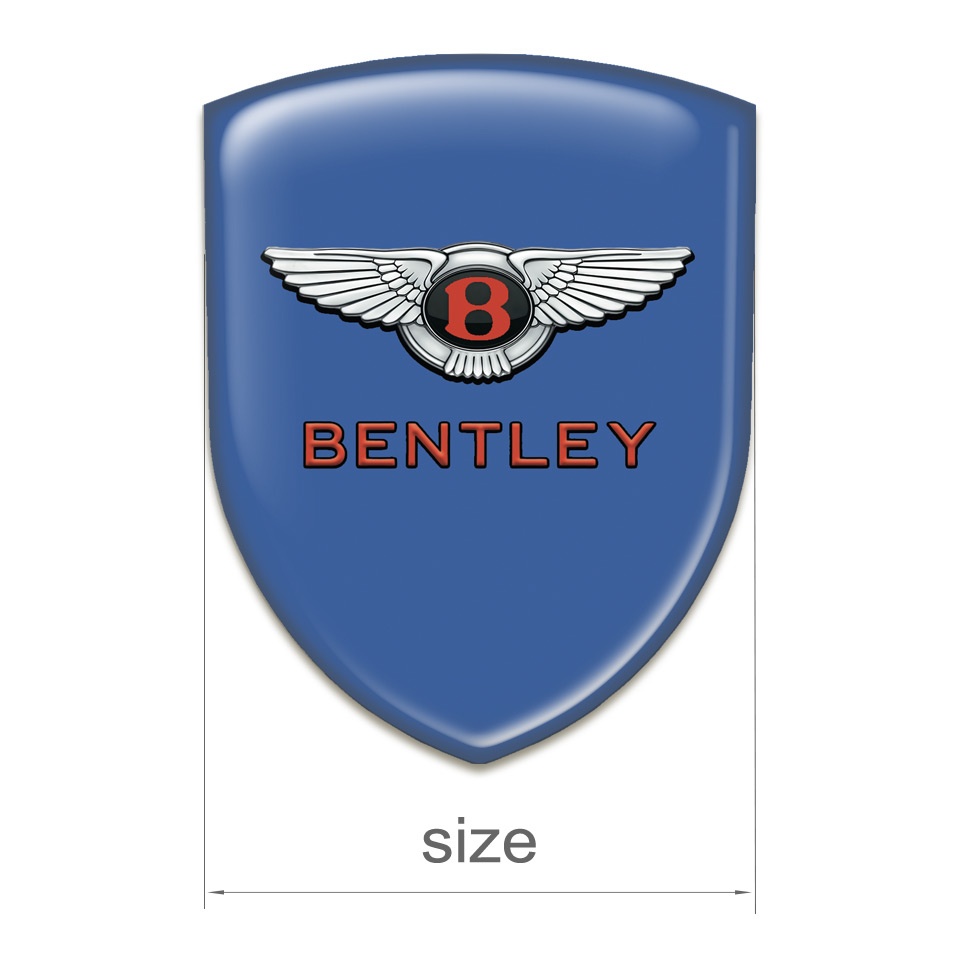 Bentley Silicone Badge Blue Model with Gray Red logo | Domed Emblems ...