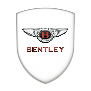Bentley Emblem Badge Logo White Model with Gray Red Logo 