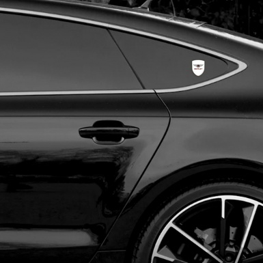Bentley Emblem Badge Logo White Model with Gray Red Logo 