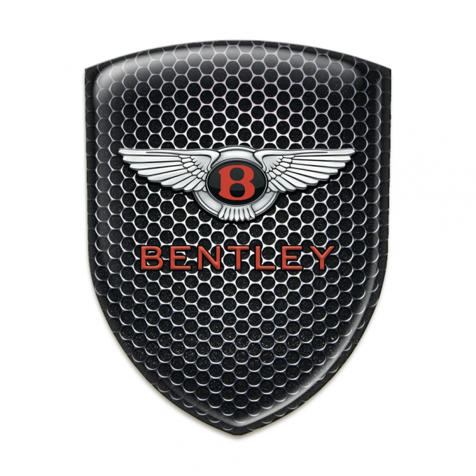 Bentley Logo Emblem Perforated Steel Model with Gray Red Logo 