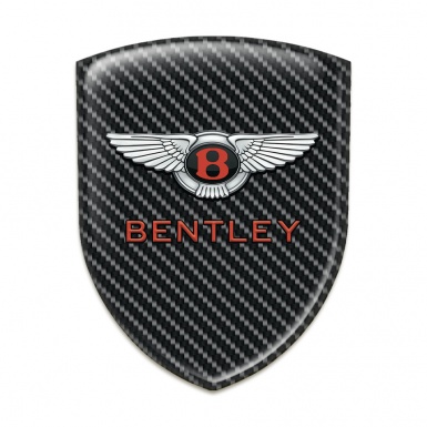 Bentley Tuning Emblem Black Carbon Model with Gray Red Logo 