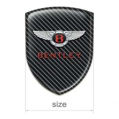 Bentley Tuning Emblem Black Carbon Model with Gray Red Logo 