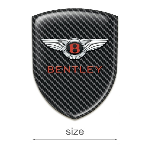 Bentley Tuning Emblem Black Carbon Model with Gray Red Logo 