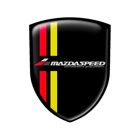 Mazda Speed Domed Shield Emblem Black Motorsport
