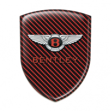Bentley Domed Emblem Red Carbon Model Stylish Logo 