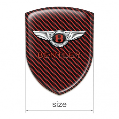 Bentley Domed Emblem Red Carbon Model Stylish Logo 