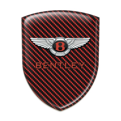 Bentley Domed Emblem Red Carbon Model Stylish Logo 
