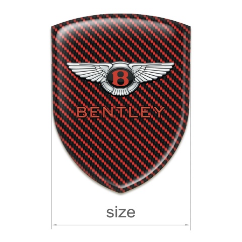 Bentley Domed Emblem Red Carbon Model Stylish Logo 