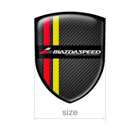 Mazda Speed Domed Shield Emblem Carbon Multicolour Motorsport