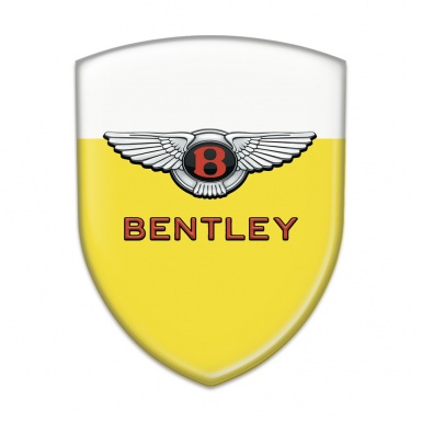 Bentley Self Adhesive Car logo Emblem Yellow White Model Stylish Logo 