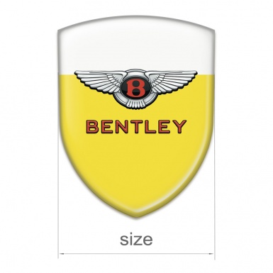 Bentley Self Adhesive Car logo Emblem Yellow White Model Stylish Logo 