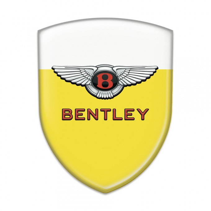 Bentley Self Adhesive Car logo Emblem Yellow White Model Stylish Logo 