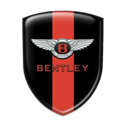 Bentley Silicone Car Decal Badge Black with RedTape Model Stylish Logo 