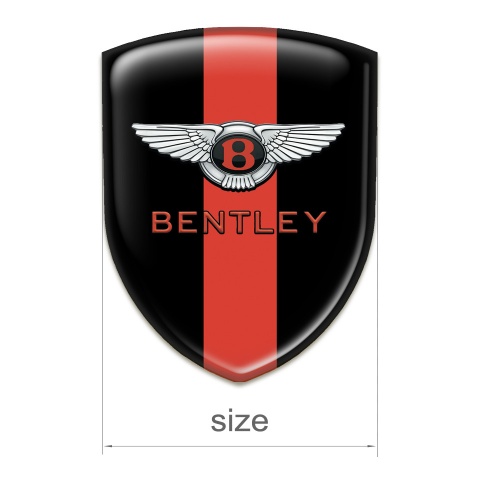 Bentley Silicone Car Decal Badge Black with RedTape Model Stylish Logo 