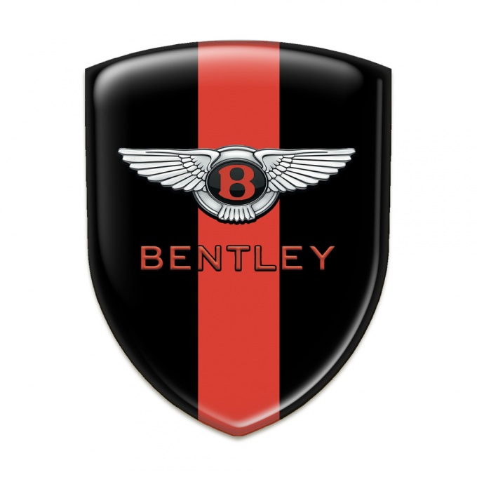 Bentley Silicone Car Decal Badge Black with RedTape Model Stylish Logo 