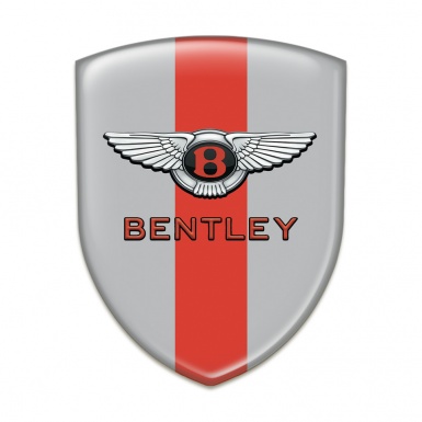 Bentley Silicone Badge Gray with Red Tape Model Stylish Logo 