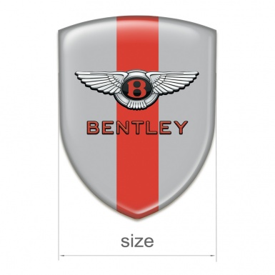 Bentley Silicone Badge Gray with Red Tape Model Stylish Logo 