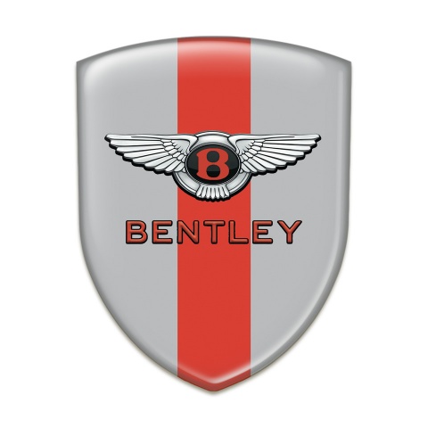 Bentley Silicone Badge Gray with Red Tape Model Stylish Logo 