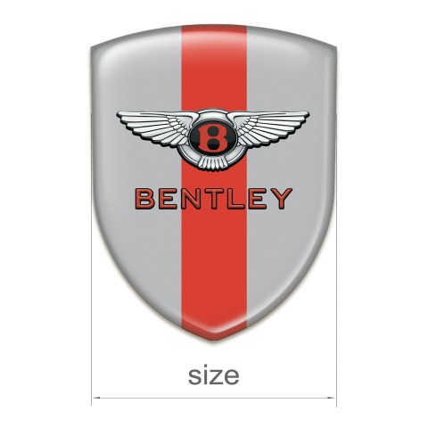 Bentley Silicone Badge Gray with Red Tape Model Stylish Logo 