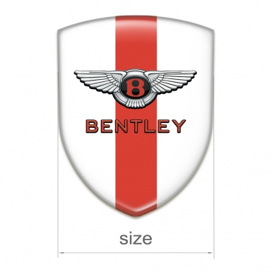 Bentley Logo Emblem White with Red Tape Model Classic Logo 