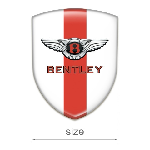 Bentley Logo Emblem White with Red Tape Model Classic Logo 