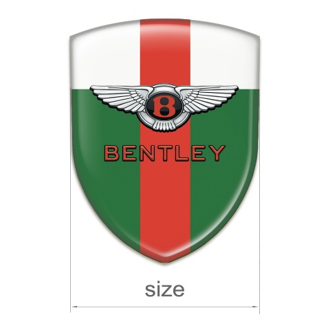 Bentley Resin Sticker Green White with Red Tape Model Classic Logo 