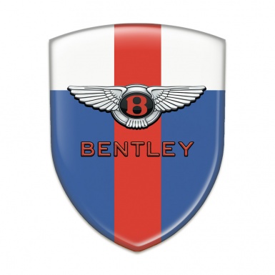 Bentley 3D Gel Emblem Blue White with Red Tape Model Stylish Logo