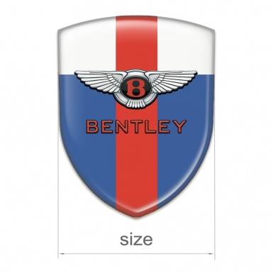 Bentley 3D Gel Emblem Blue White with Red Tape Model Stylish Logo