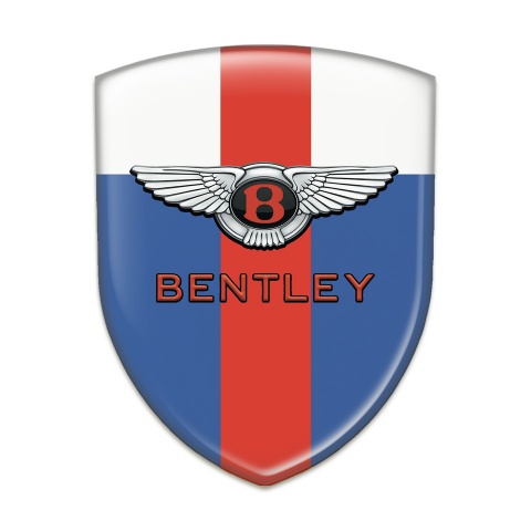 Bentley 3D Gel Emblem Blue White with Red Tape Model Stylish Logo