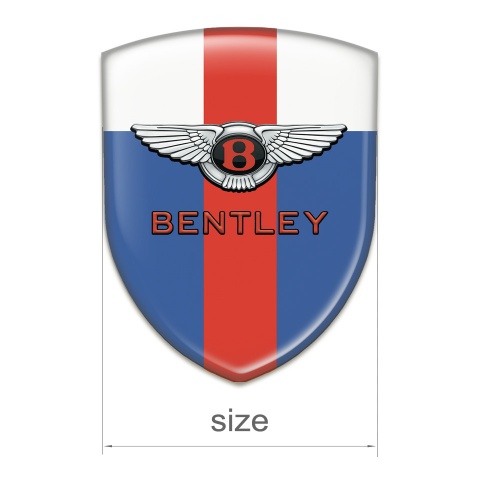 Bentley 3D Gel Emblem Blue White with Red Tape Model Stylish Logo