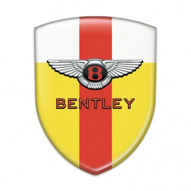 Bentley Emblem Exterior Yellow White With Red Tape Model Stylish Logo 