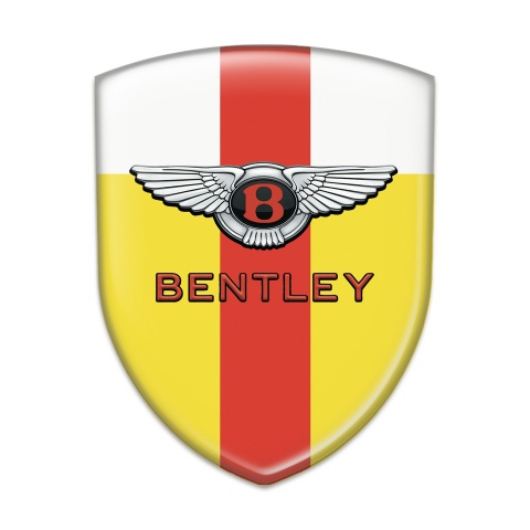 Bentley Emblem Exterior Yellow White With Red Tape Model Stylish Logo 